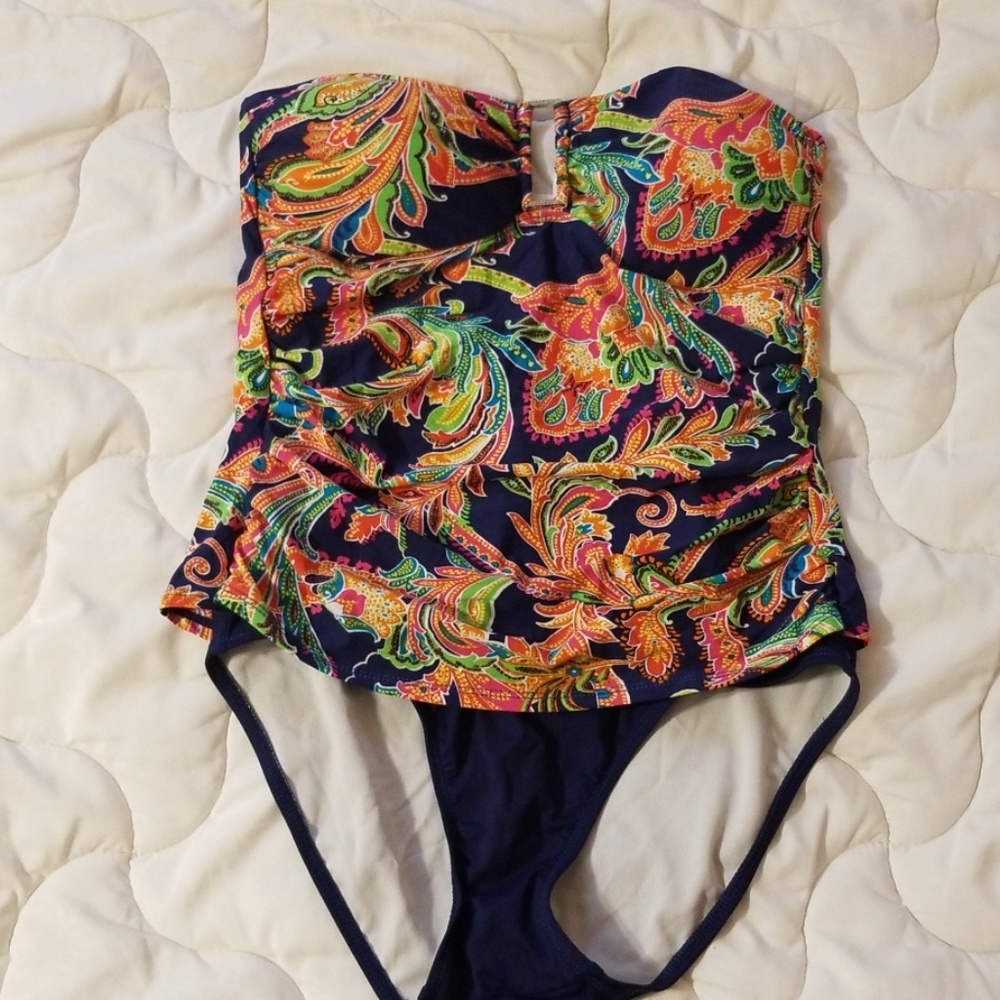 Ralph Lauren strapless one piece bathing suit 12